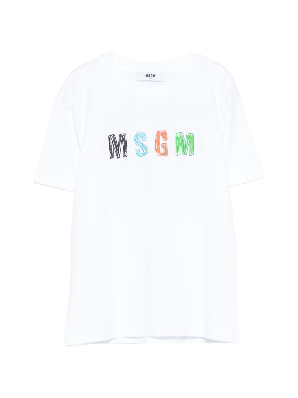 T-shirt con logo multicolore S6MSJBTH232 001 MSGM KIDS 