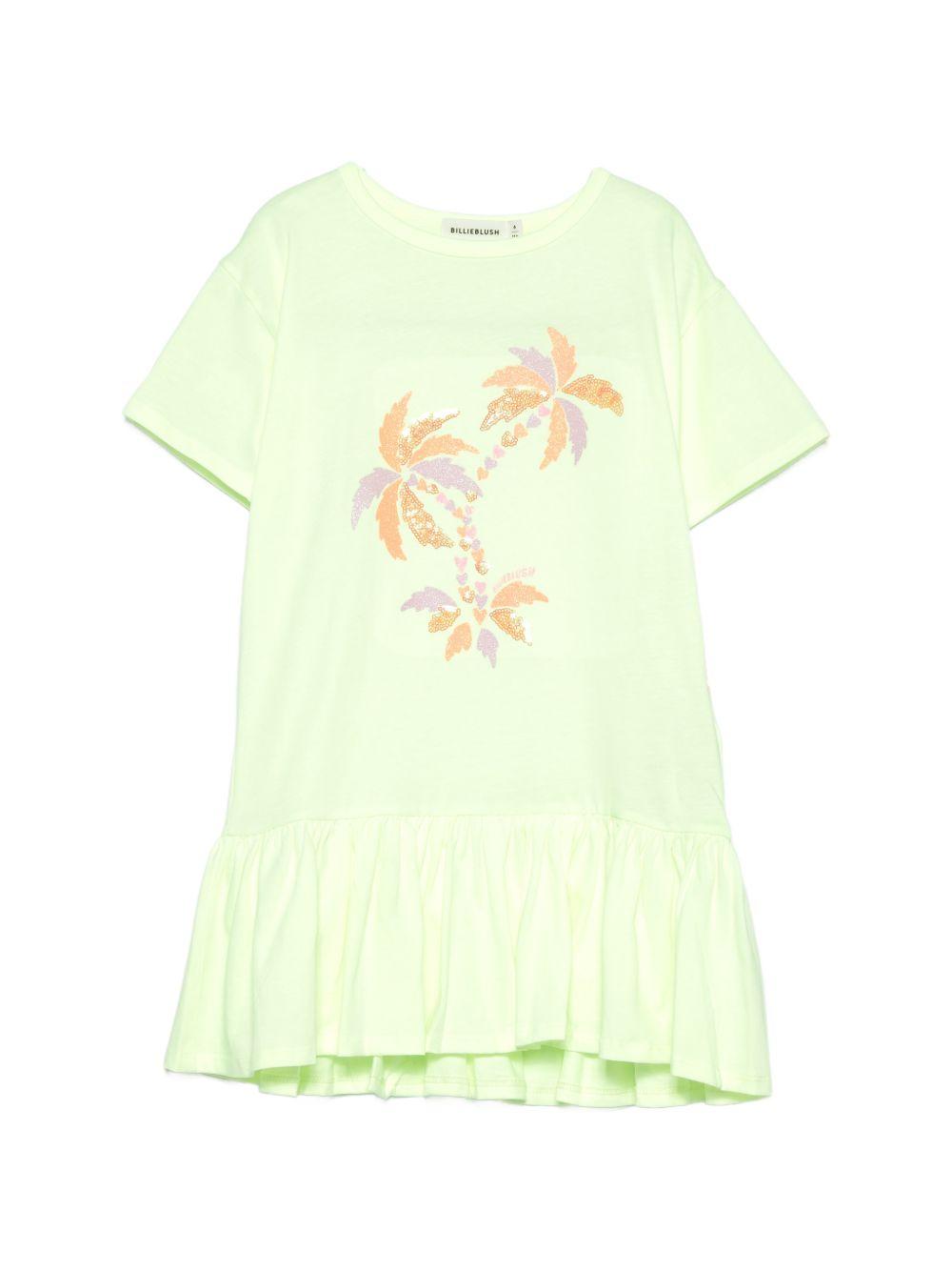 Abito in cotone con paillettes U21834 552 BILLIE BLUSH KIDS 