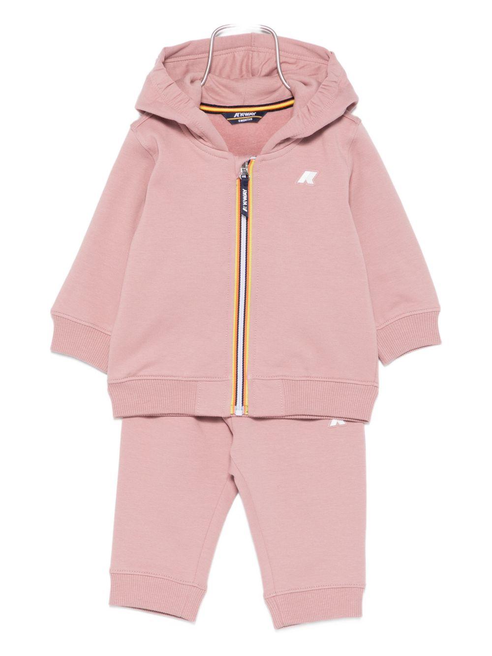Tuta sportiva rosa con cappuccio e zip K6123VW WDV K-WAY KIDS 