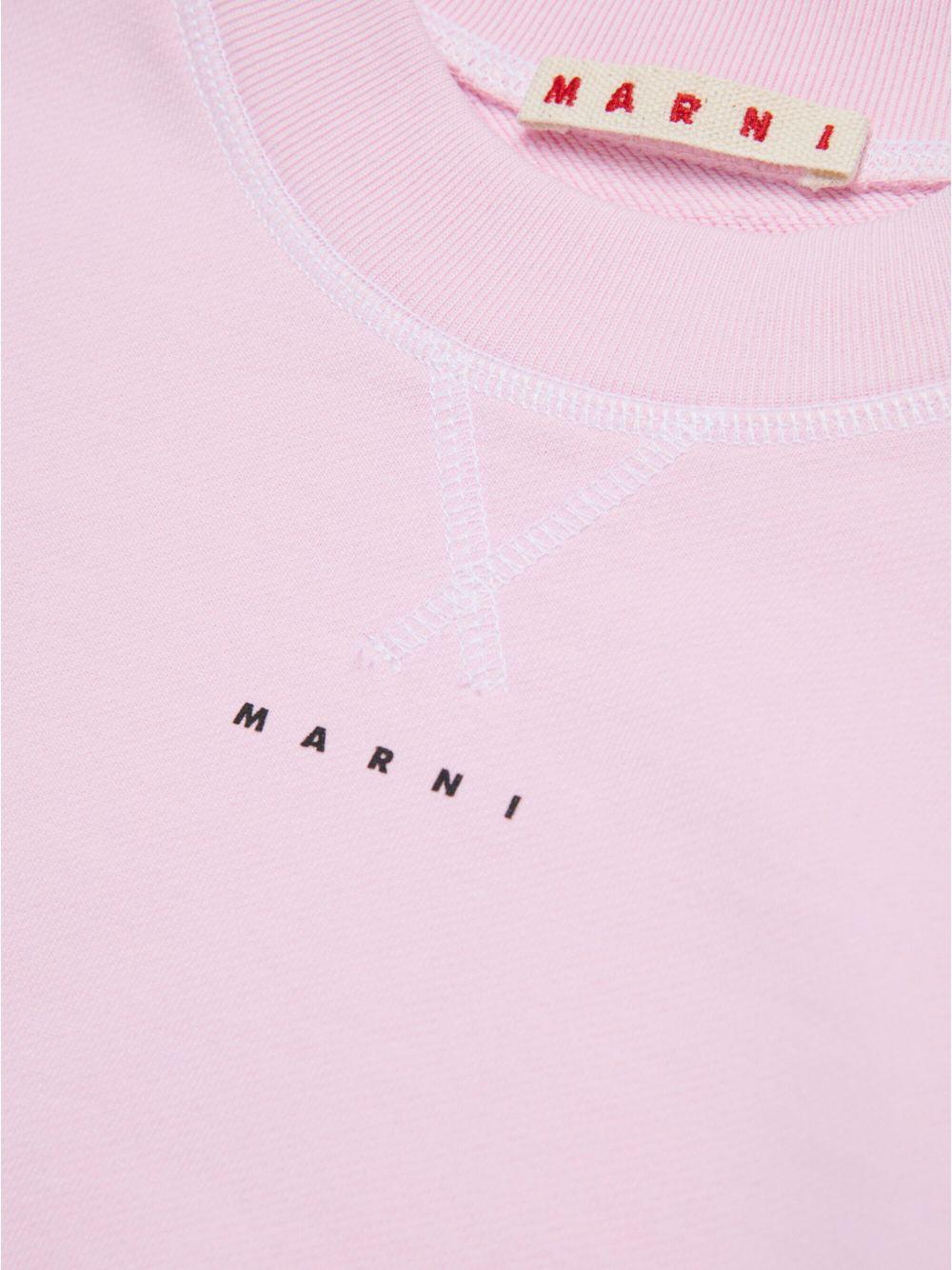 Felpa rosa crop mini logo petto
