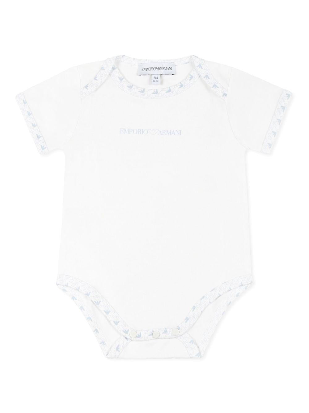 Set body azzurro logati neonato (2pz) EY000010AF10913 FB054 EMPORIO ARMANI KIDS 