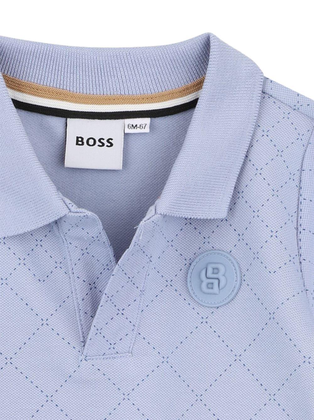Polo con lavorazione a rombi J52883 057 BOSS KIDSWEAR 