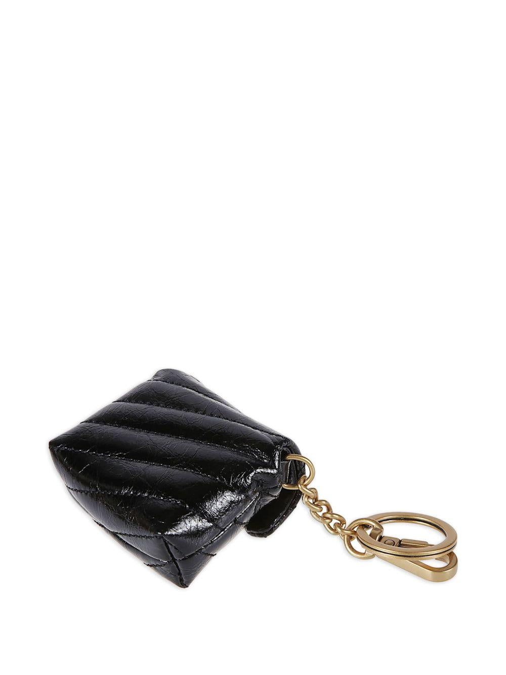 Portachiavi trapuntato in pelle con charm 105869A37O Z99Q PINKO 