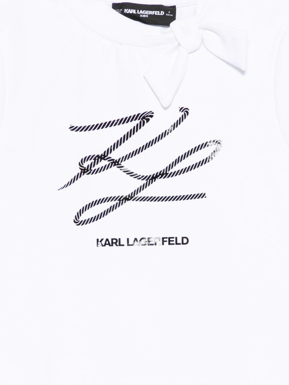 T-shirt con logo intrecciato Z31165 10P KARL LAGERFELD KIDS 