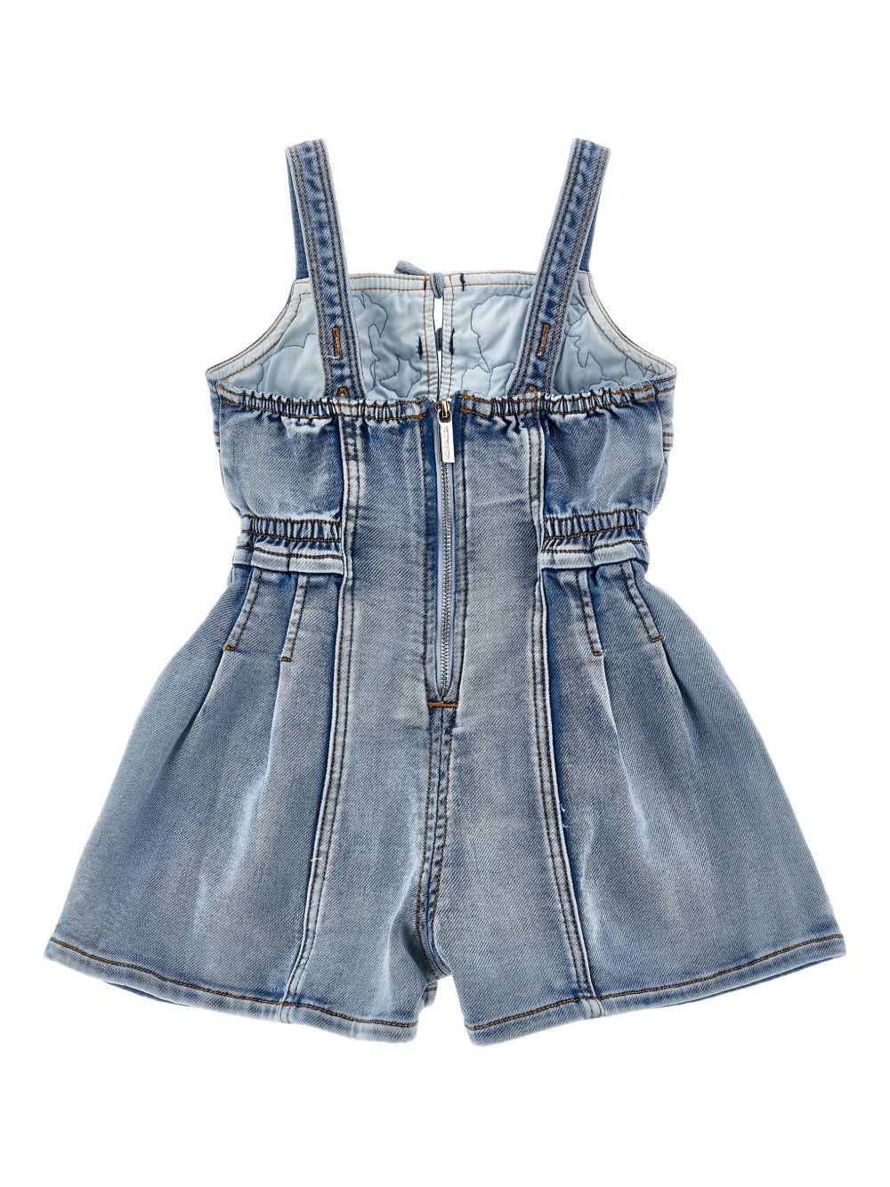 Tuta in denim con ricami floreali 19G2007015 055B MONNALISA KIDS 
