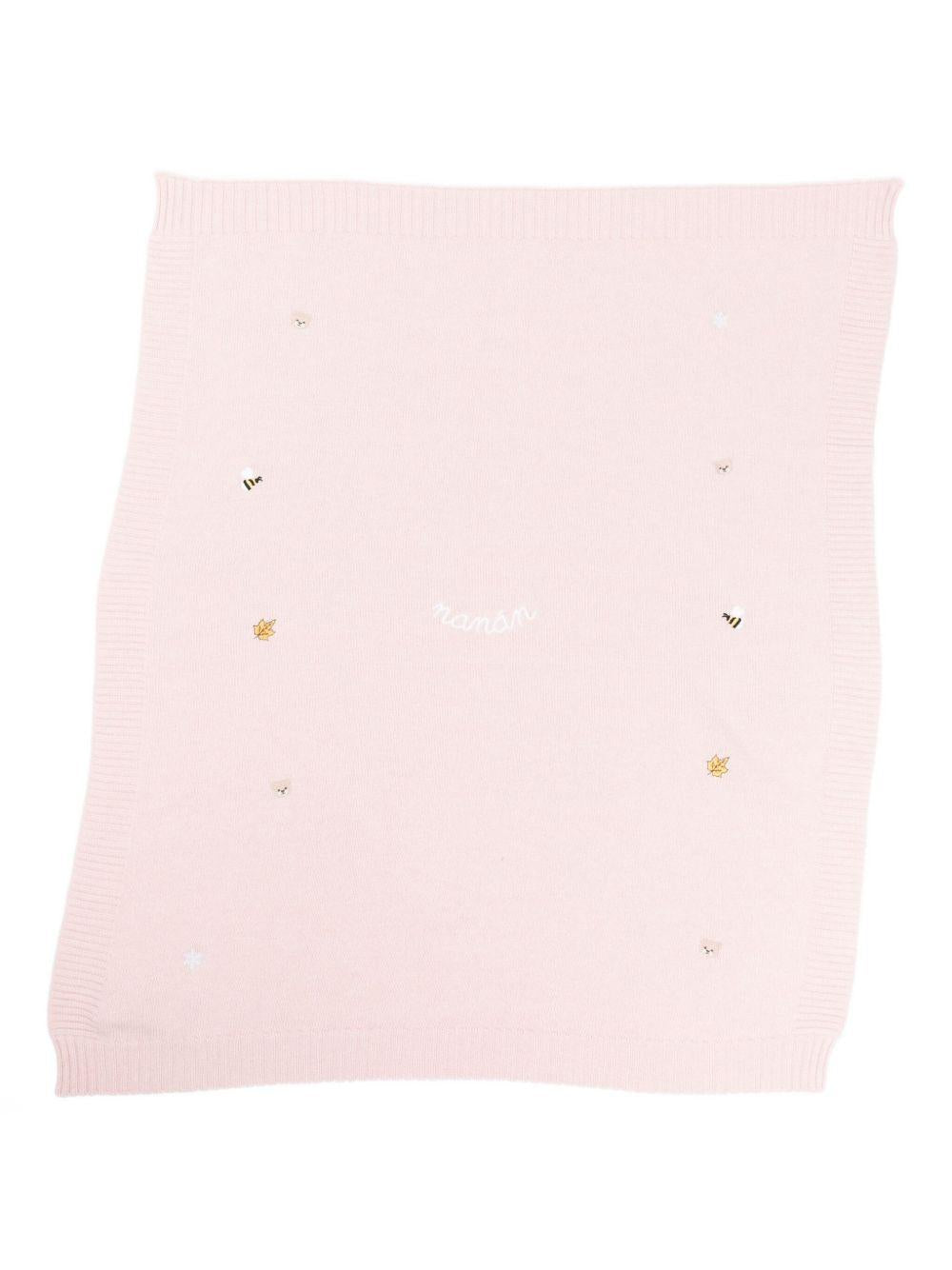 Sciarpa rosa chiaro con logo ricamato I25026 ROSA NANAN KIDS 