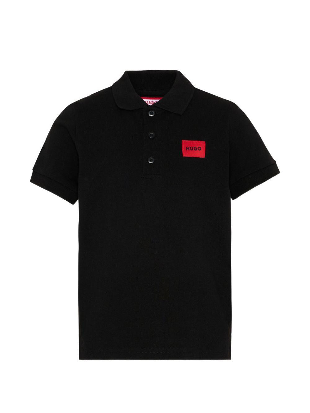 Polo a maniche corte con patch G01186 09B HUGO KIDS 