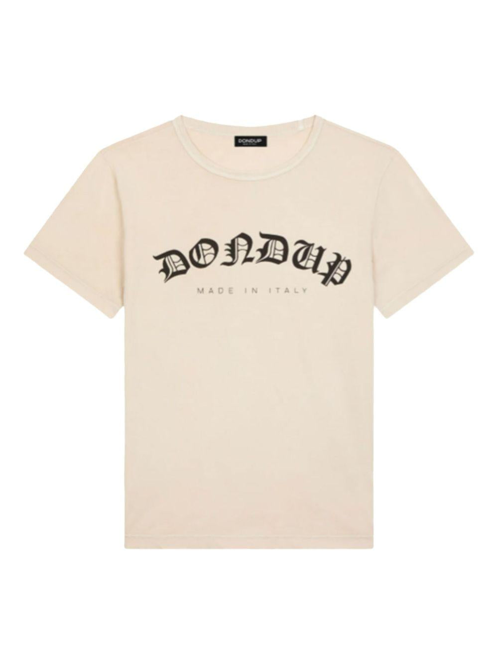 T-shirt beige logo frontale US198JF0335UIT6 010 DONDUP 