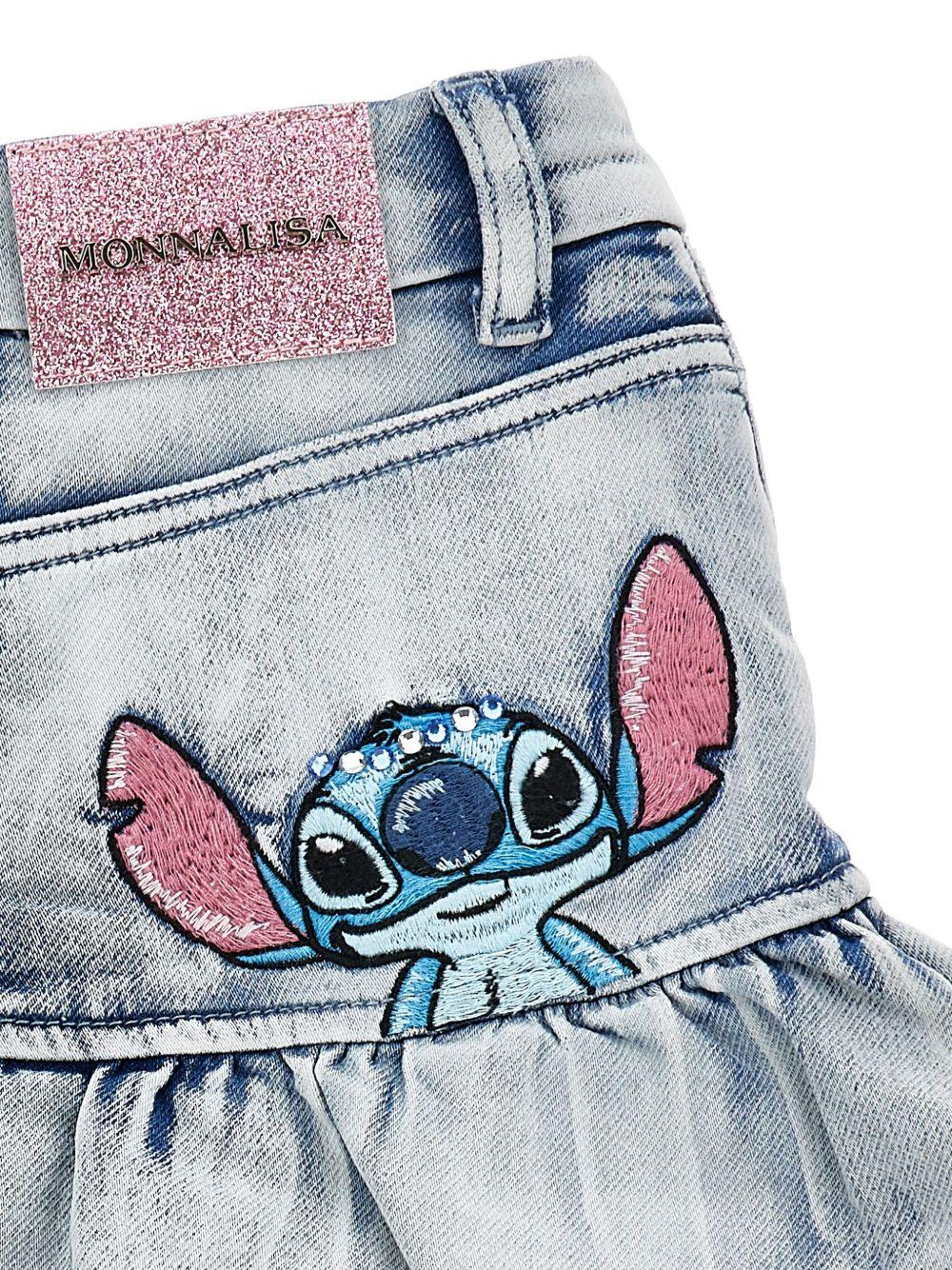 Gonna Denim Azzurra con Ruches eTasche 19F7026042 0062 MONNALISA KIDS 