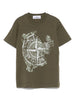 T-shirt verde militare big logo Compass