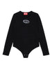 Body a Maniche Lunghe con Logo Oval D ricamato
