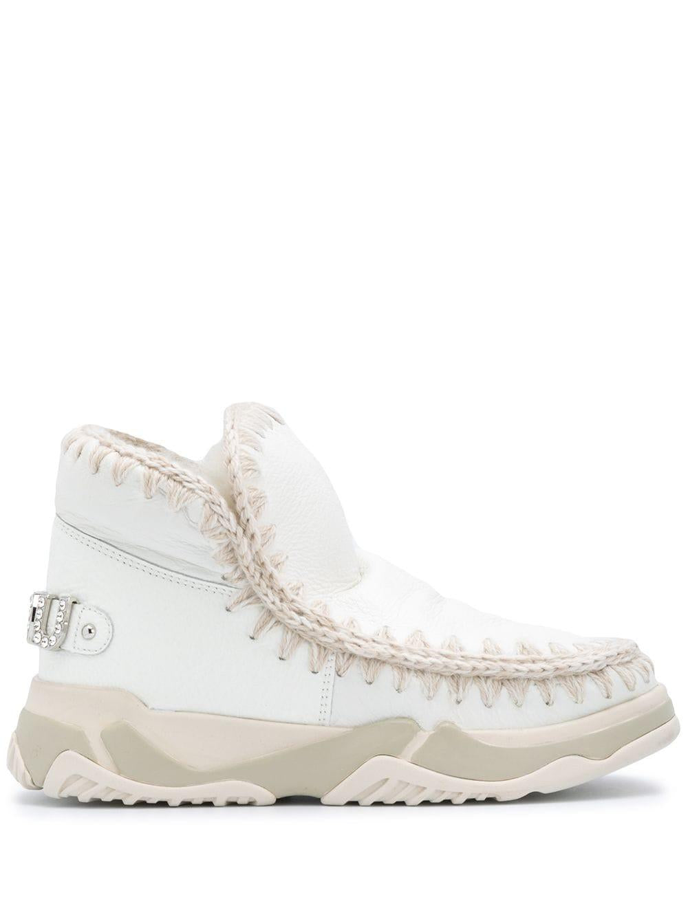 Scarpa Eskimo trainer logo con strass bianca
