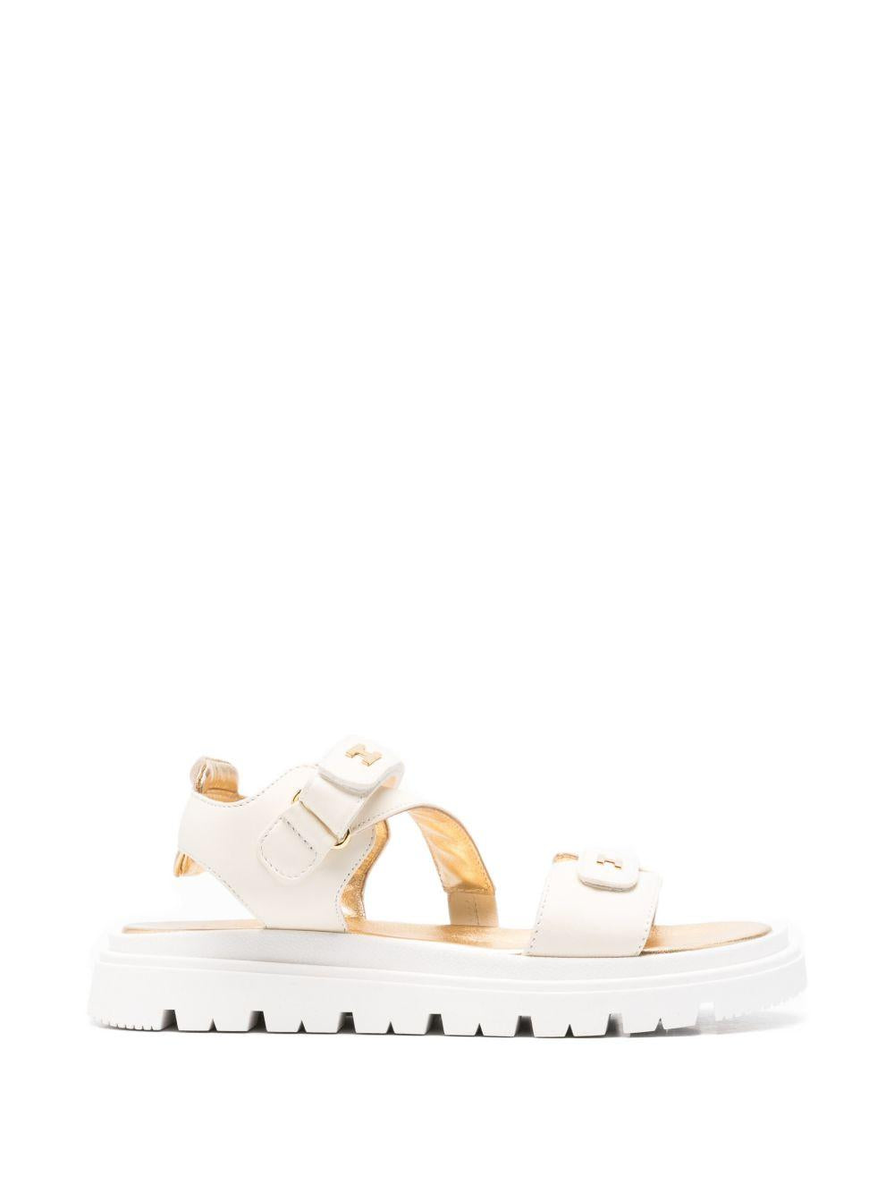 Sandali con chiusura a strappo in pelle F4A2E05861733698 BURRO ELISABETTA FRANCHI KIDS 