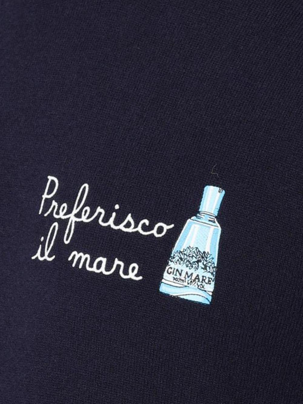 Maglione Blu Navy con Ricamo e Girocollo HER0005 03455G MC2 SAINT BARTH 
