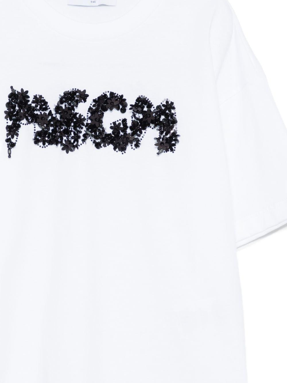 T-shirt con logo floreale S6MSJGTH087 001 MSGM KIDS 