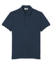 Polo blu logo ricamo tono su tono