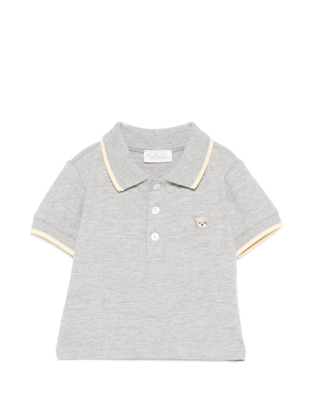 Polo in cotone con colletto a contrasto E26175 GRIGIO NANAN KIDS 