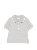 Polo in cotone con colletto a contrasto