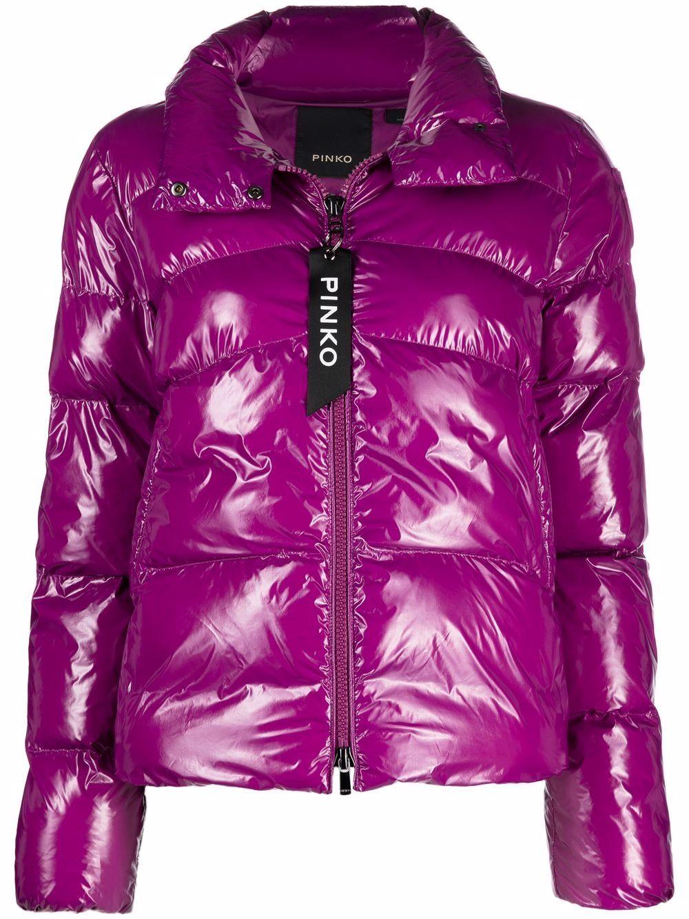 Giubbino fucsia in pelle verniciata