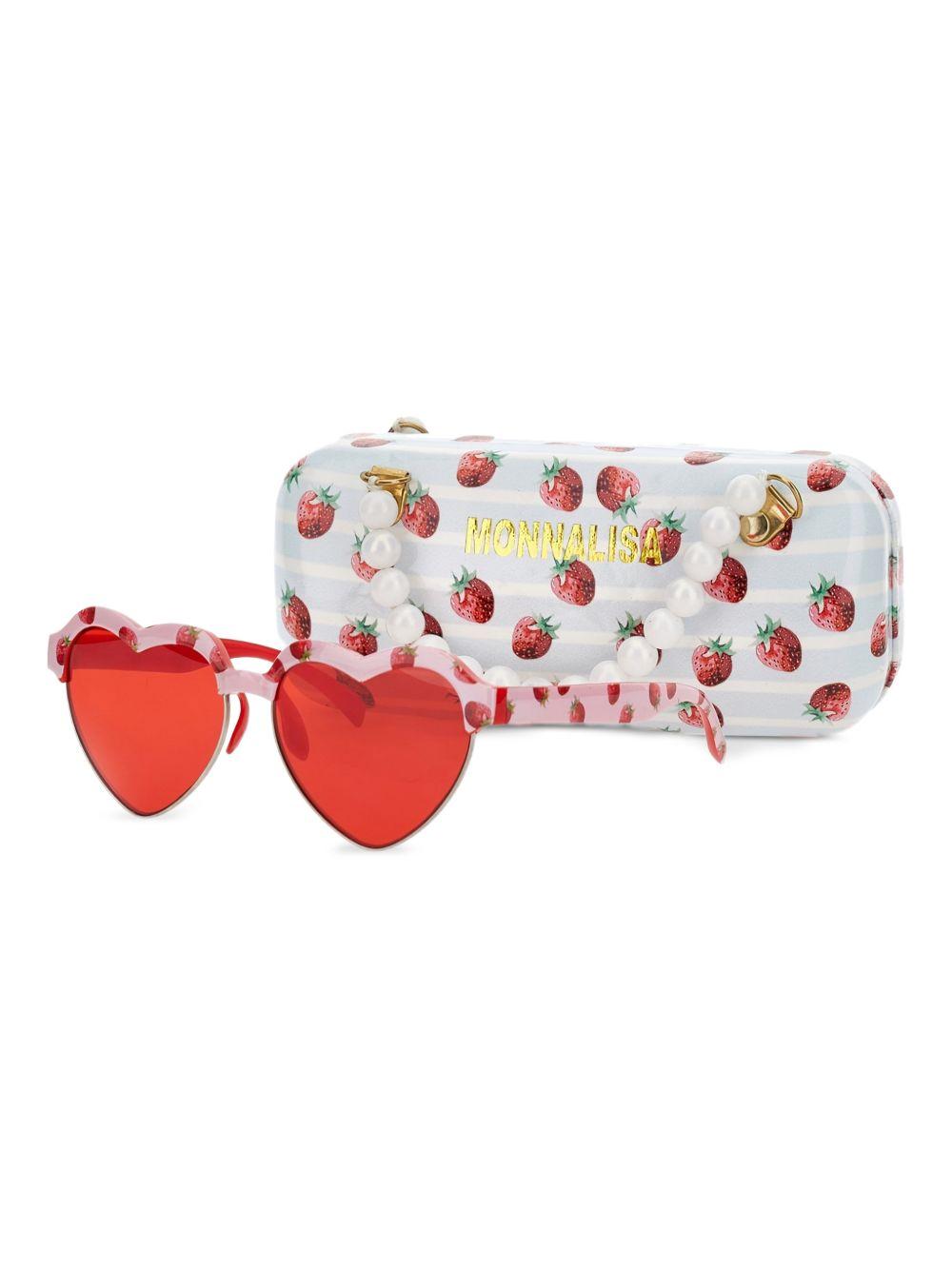 Occhiali da sole a cuore con custodia coordinata 39G0287072 5244 MONNALISA KIDS 