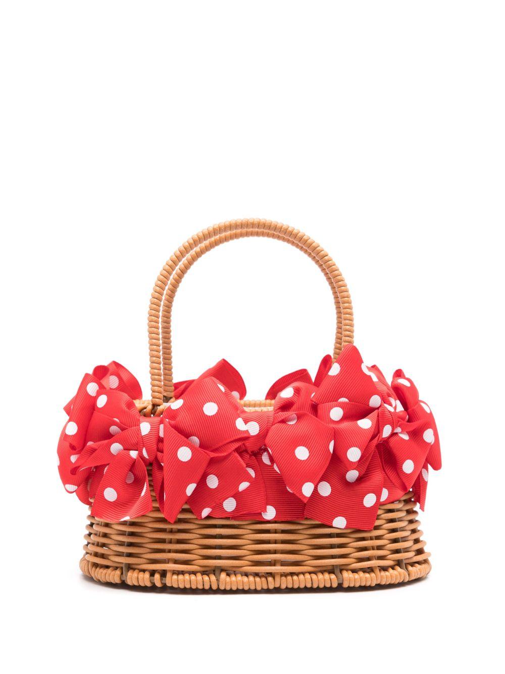 Borsa rafia con fiocchi pois