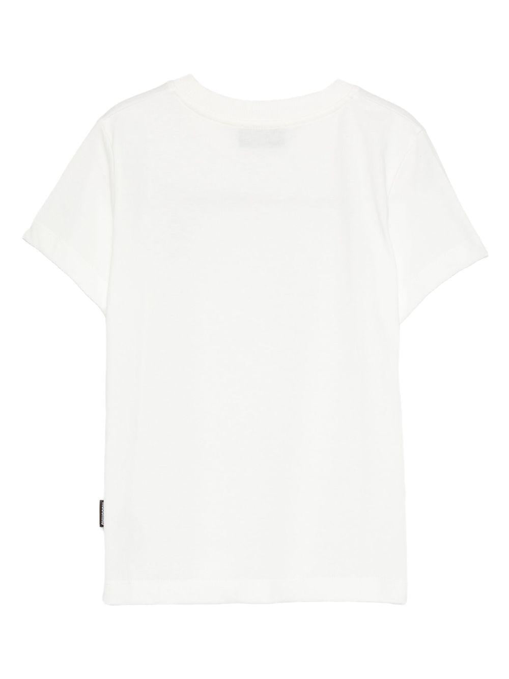 T-shirt Bianca con Ricamo Orsetto HRM058LAA10 10063 MOSCHINO KIDS 