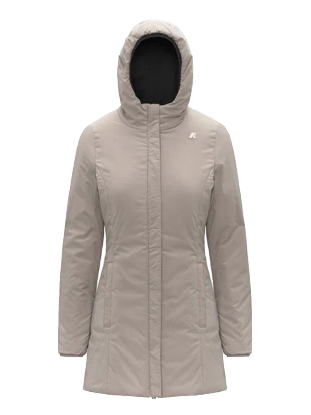 Cappotto nero con cappuccio e zip a doppio cursore K6128UW BC9 K-WAY 