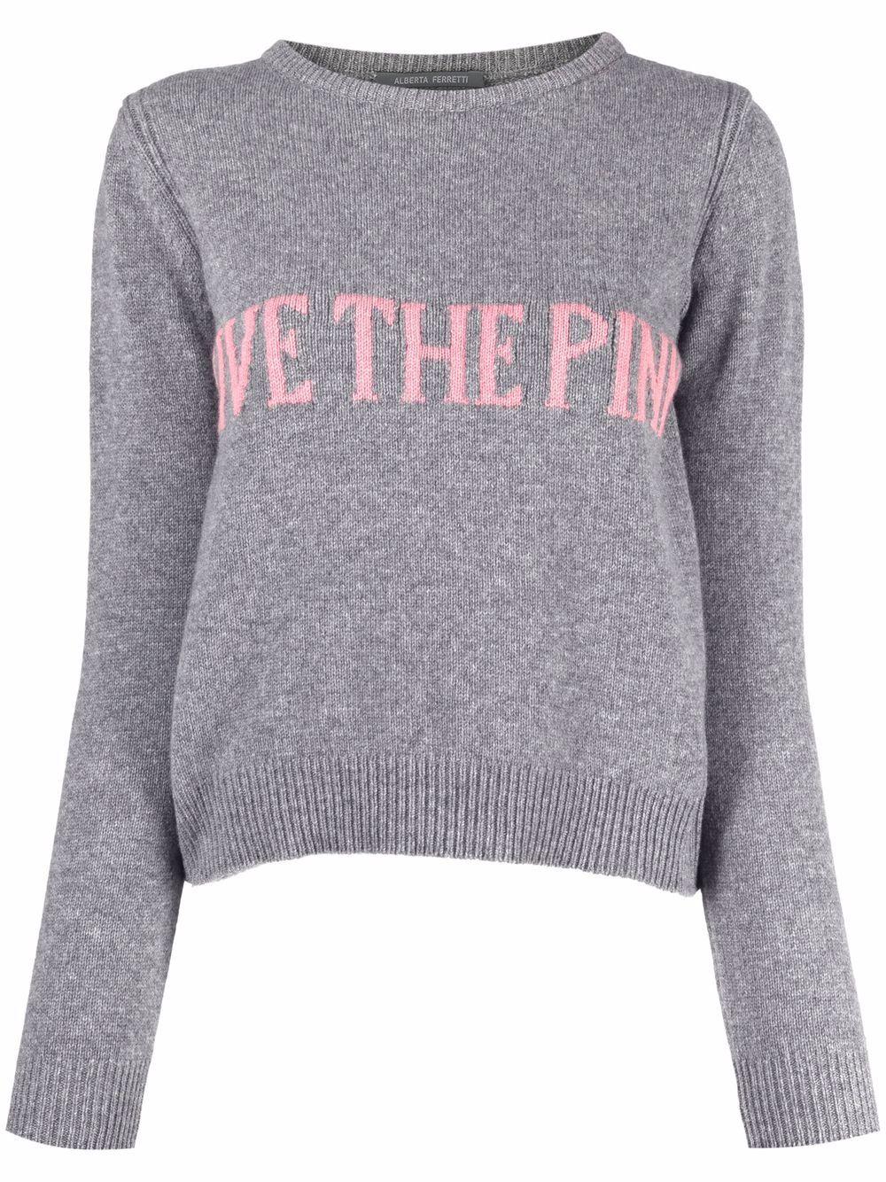 1176 Maglia Rosa G/c Scrt Fucsia Lana J0944 6605 GRIGIO ALBERTA FERRETTI 
