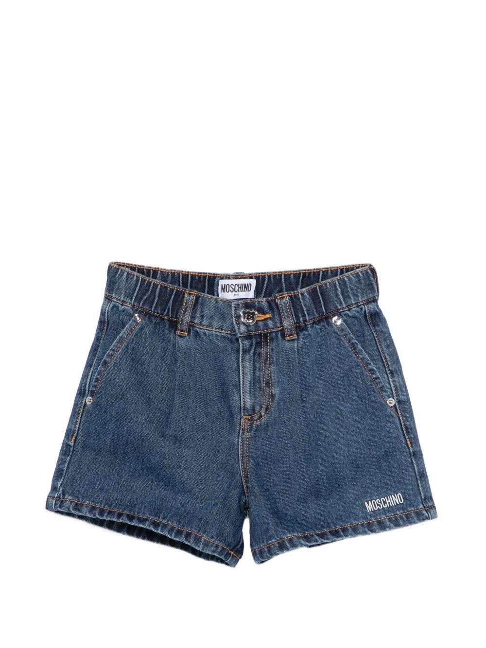 Shorts in denim a vita alta HDQ024L0E35 41104 MOSCHINO KIDS 