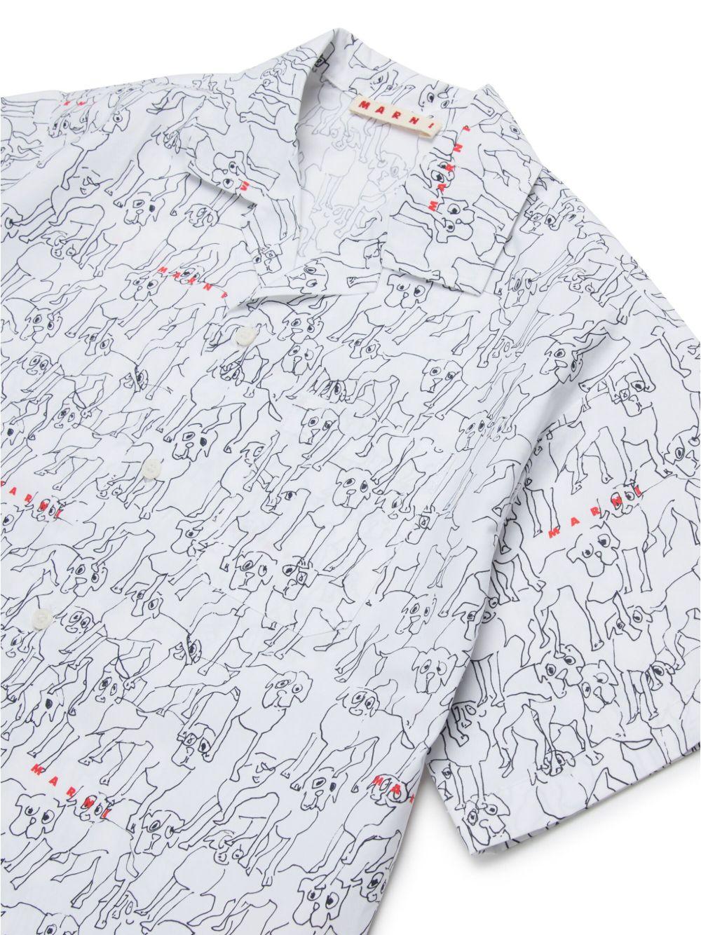 Camicia bianca con fantasia all-over
