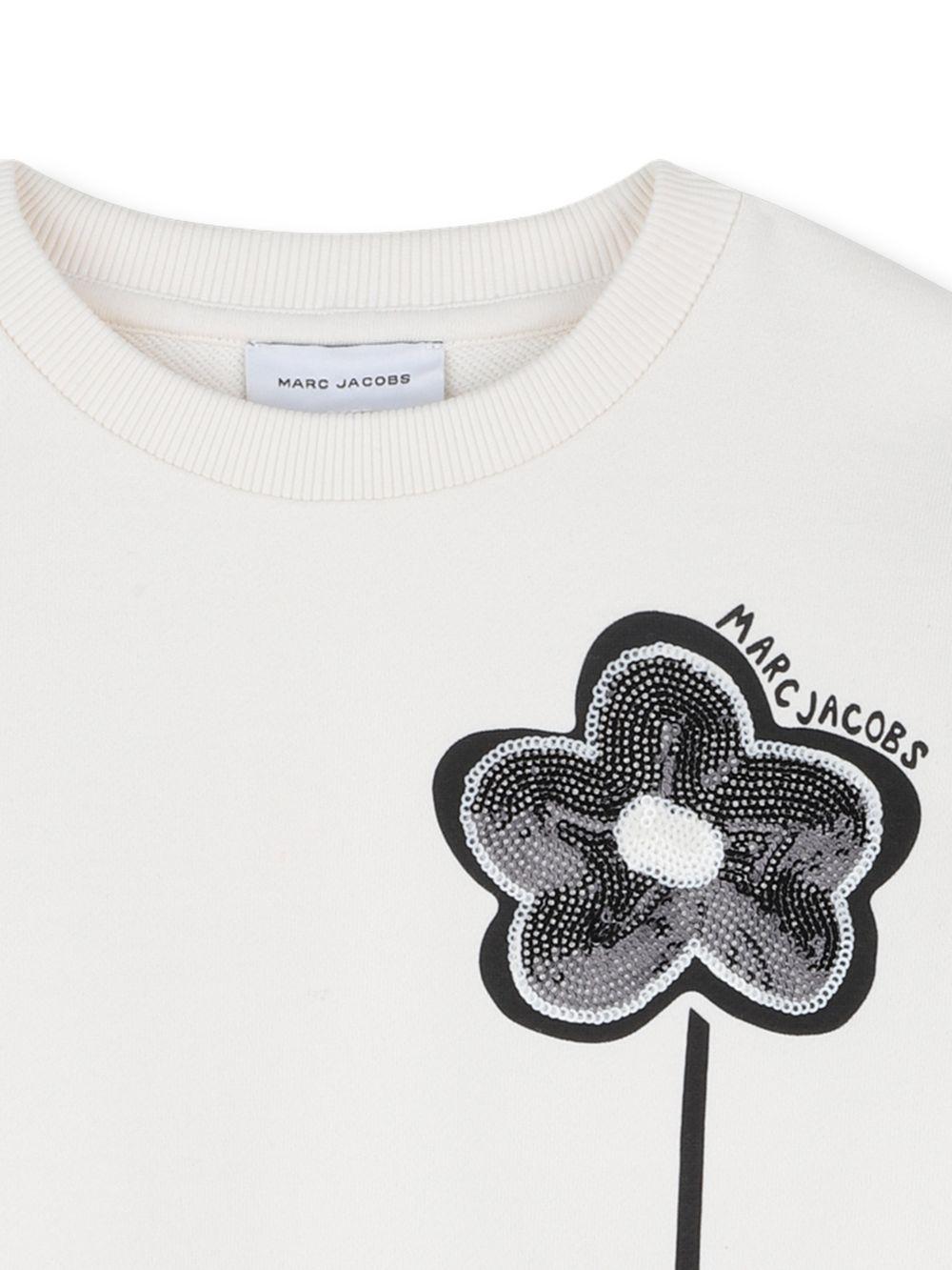 Felpa in cotone girocollo con applicazione fiore W60749 126 MARC JACOBS KIDS 