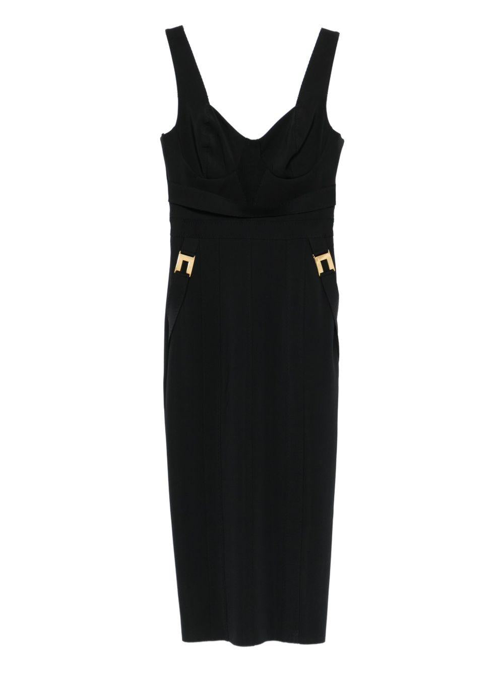 Abito Corto con Scollo a Cuore Nero AB81056E2 110 ELISABETTA FRANCHI 