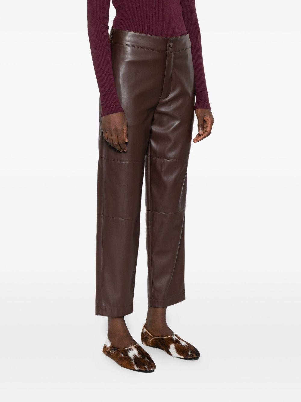 Pantaloni Donna Marrone Effetto Pelle a Inserti 252TP2091 00203 TWINSET 