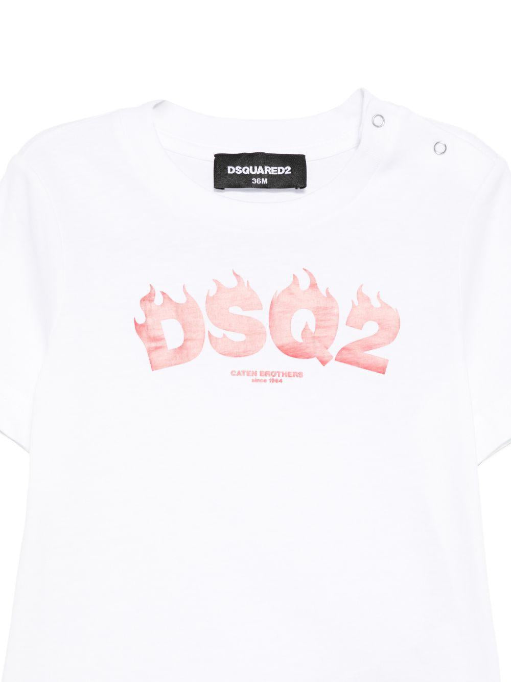 T-shirt in cotone con chiusure automatiche DQ3275D00XM DQ100 DSQUARED KIDS 