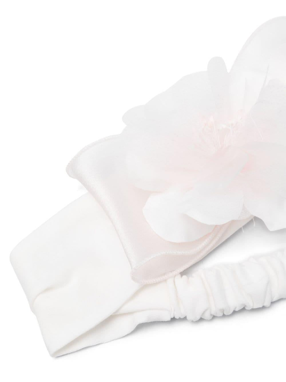 Fascia panna neonata fiore organza