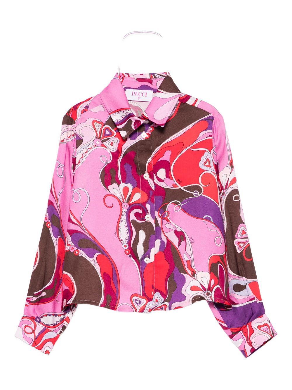 Camicia Stampata Floreale PX5A20K0246 513RO EMILIO PUCCI KIDS 