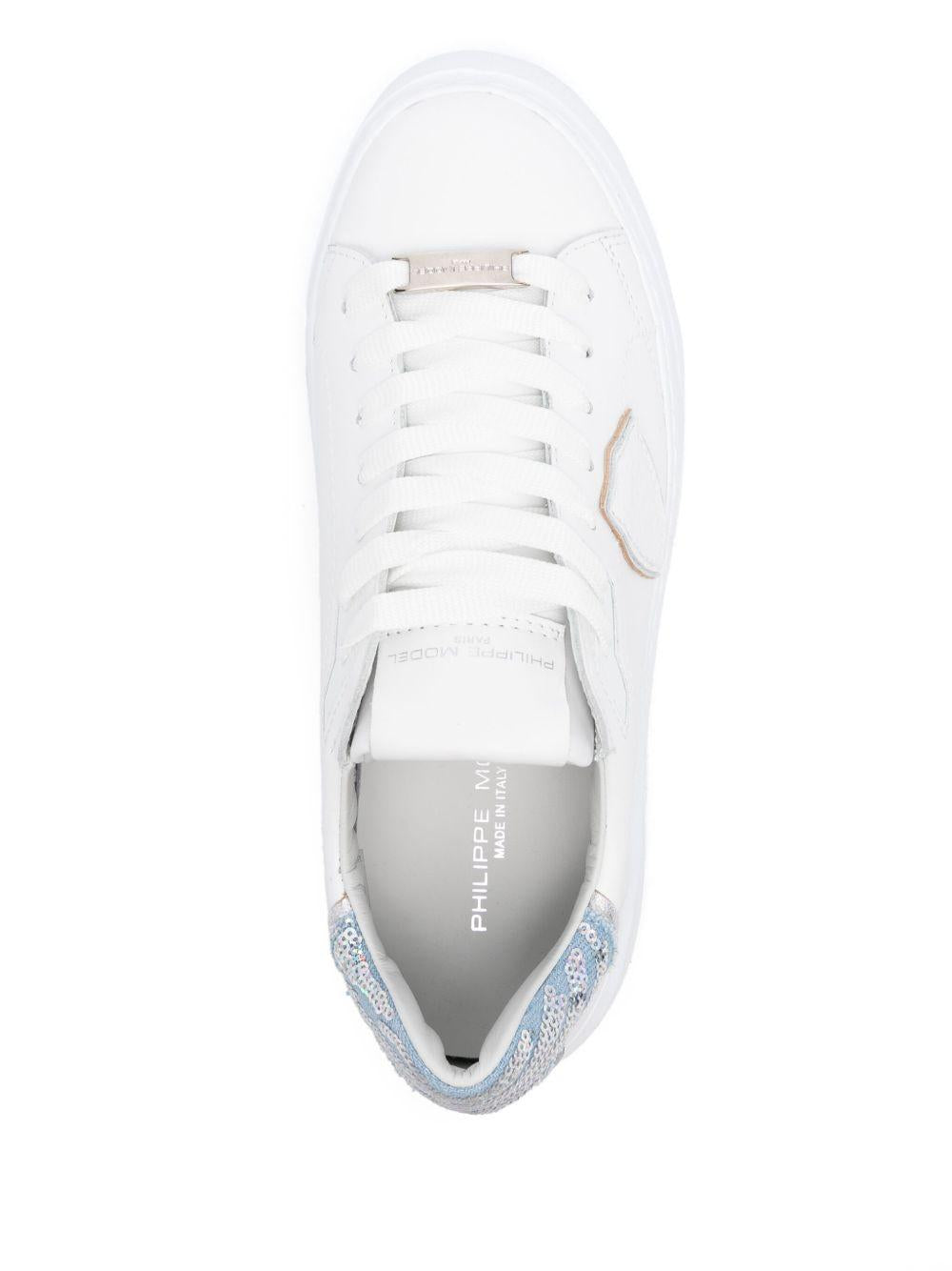 Sneakers Temple low bianca/denim