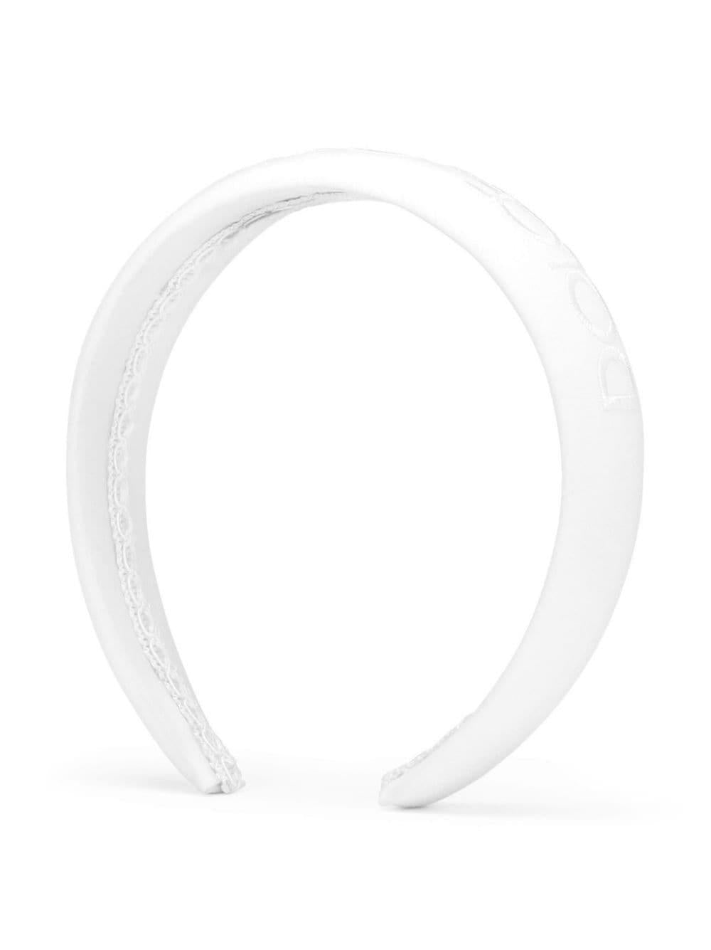 Cerchietto bianco logato