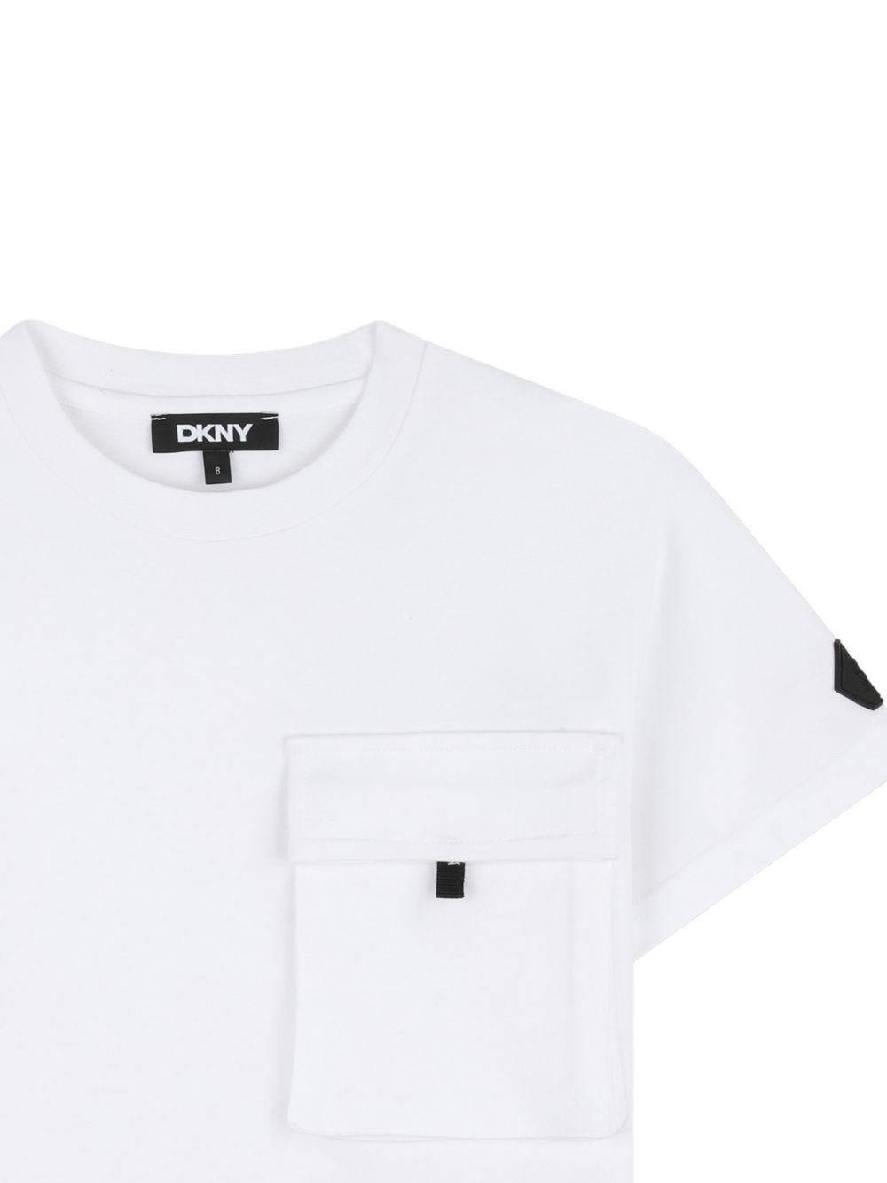T-shirt in jersey con taschino D62545 10P DKNY KIDS 