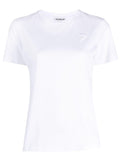 Regular-fit white T-shirt with embroidered logo