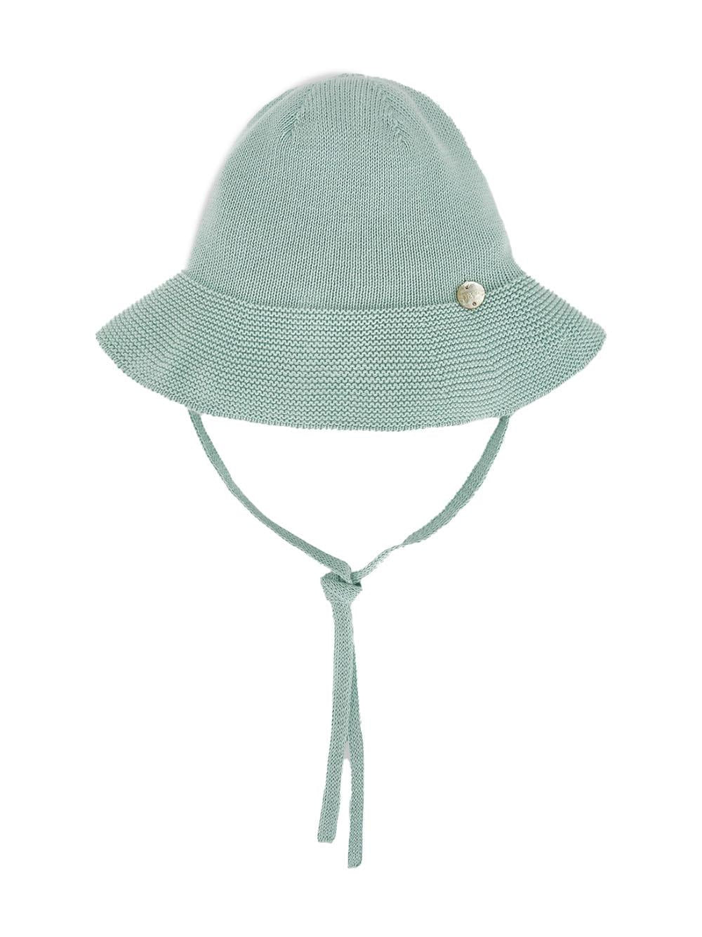 Cappello a pescatore in maglia verde acqua