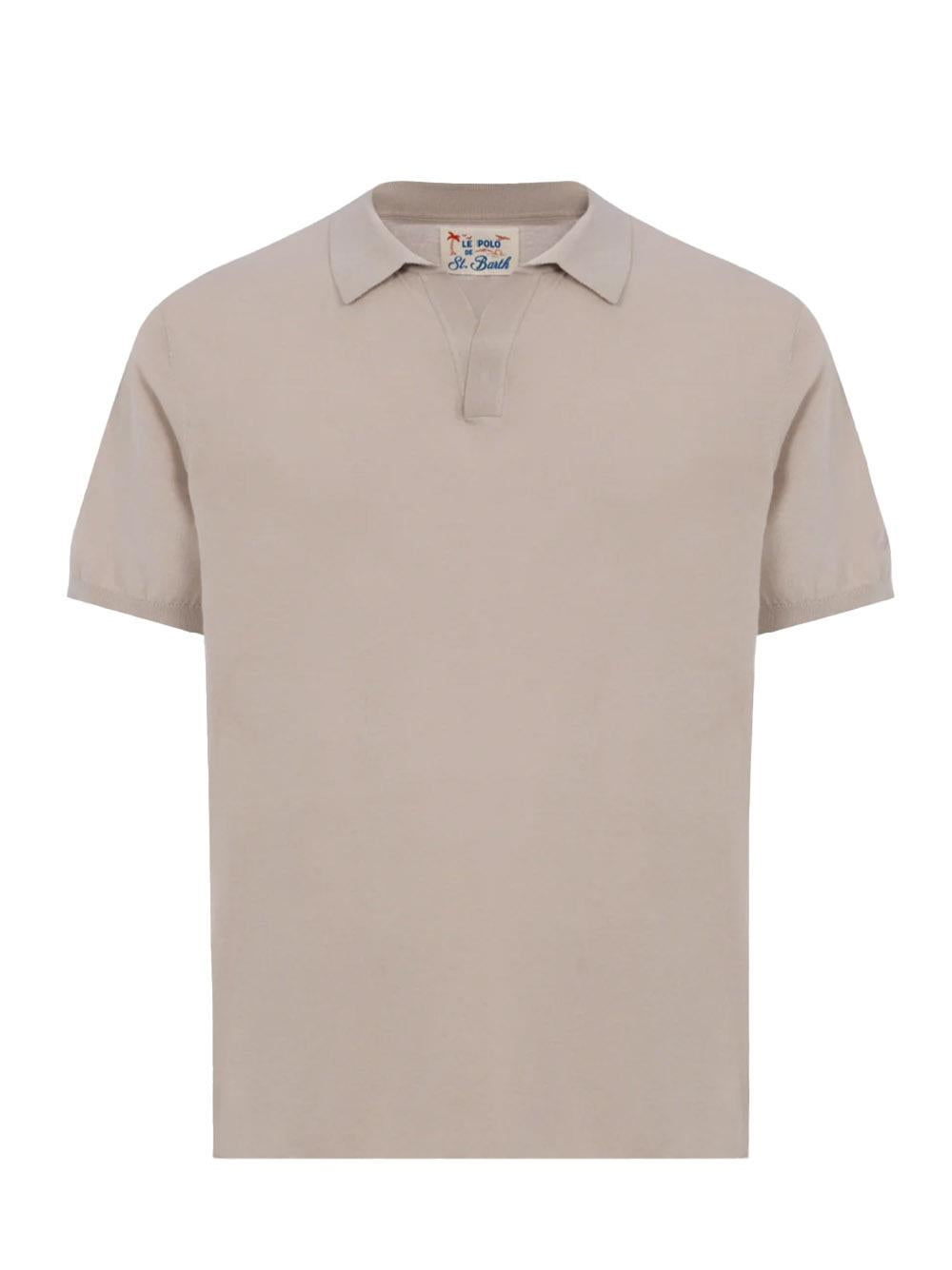 Polo Sloan in maglia grigio pietra