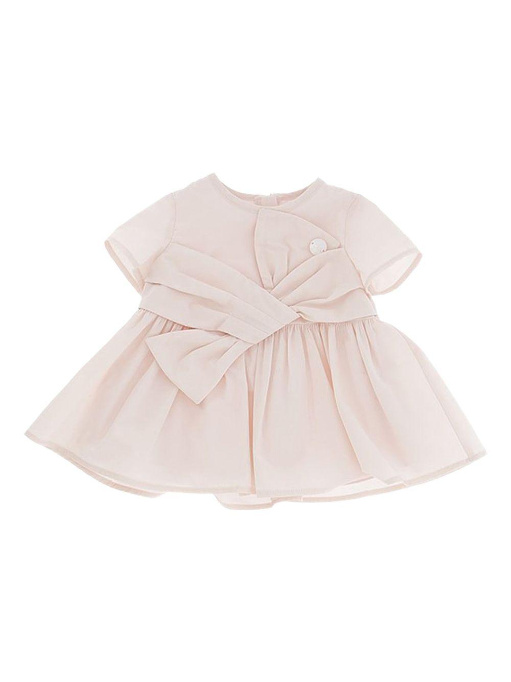 Abito rosa baby in tafetà con big fiocco neonata ENAB0550TV033 C036 ELISABETTA FRANCHI KIDS 