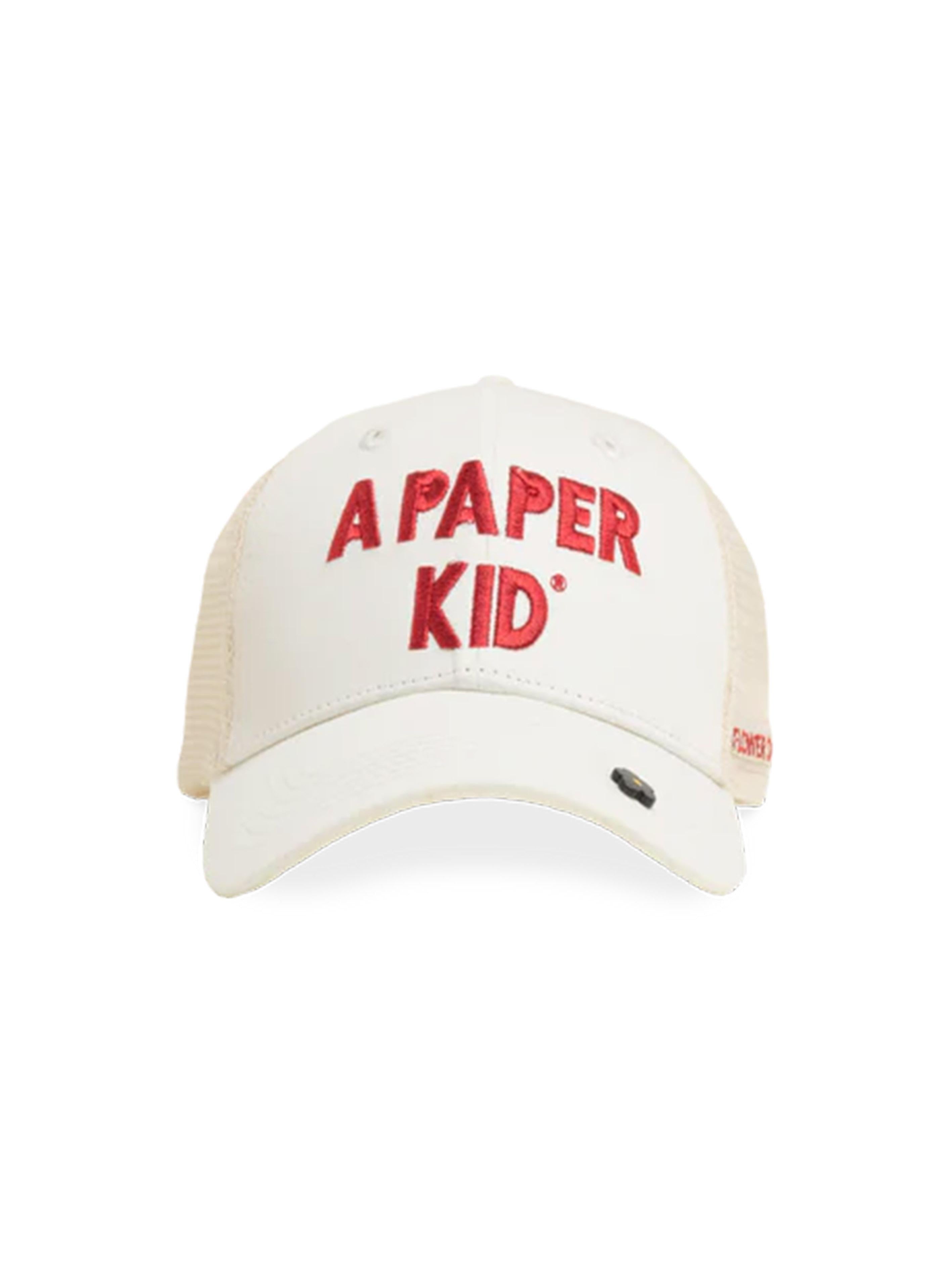 Cappello crema in rete logo ricamo