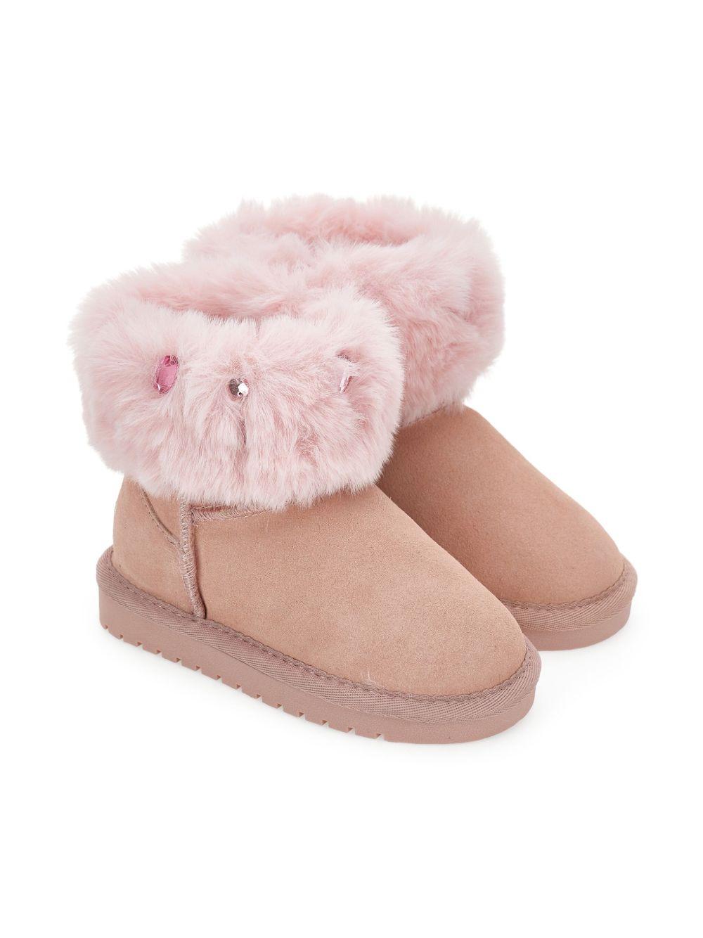 Stivali Marrone con Strass e Punta Tonda 8CF0046702 0090 MONNALISA KIDS 