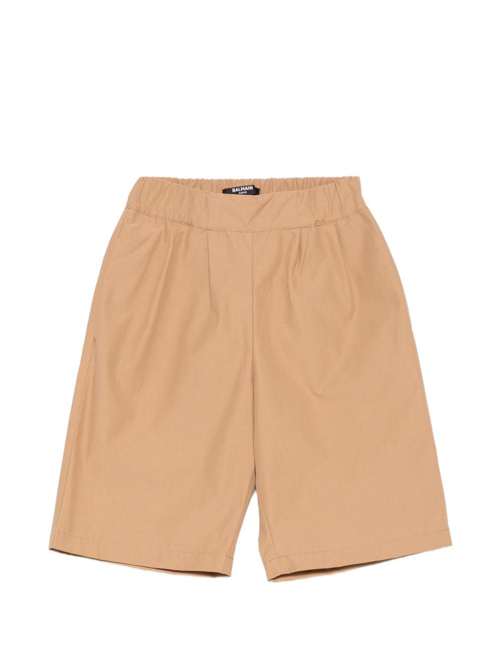 Bermuda in tela color cammello BY6R89B0094 116 BALMAIN KIDS 