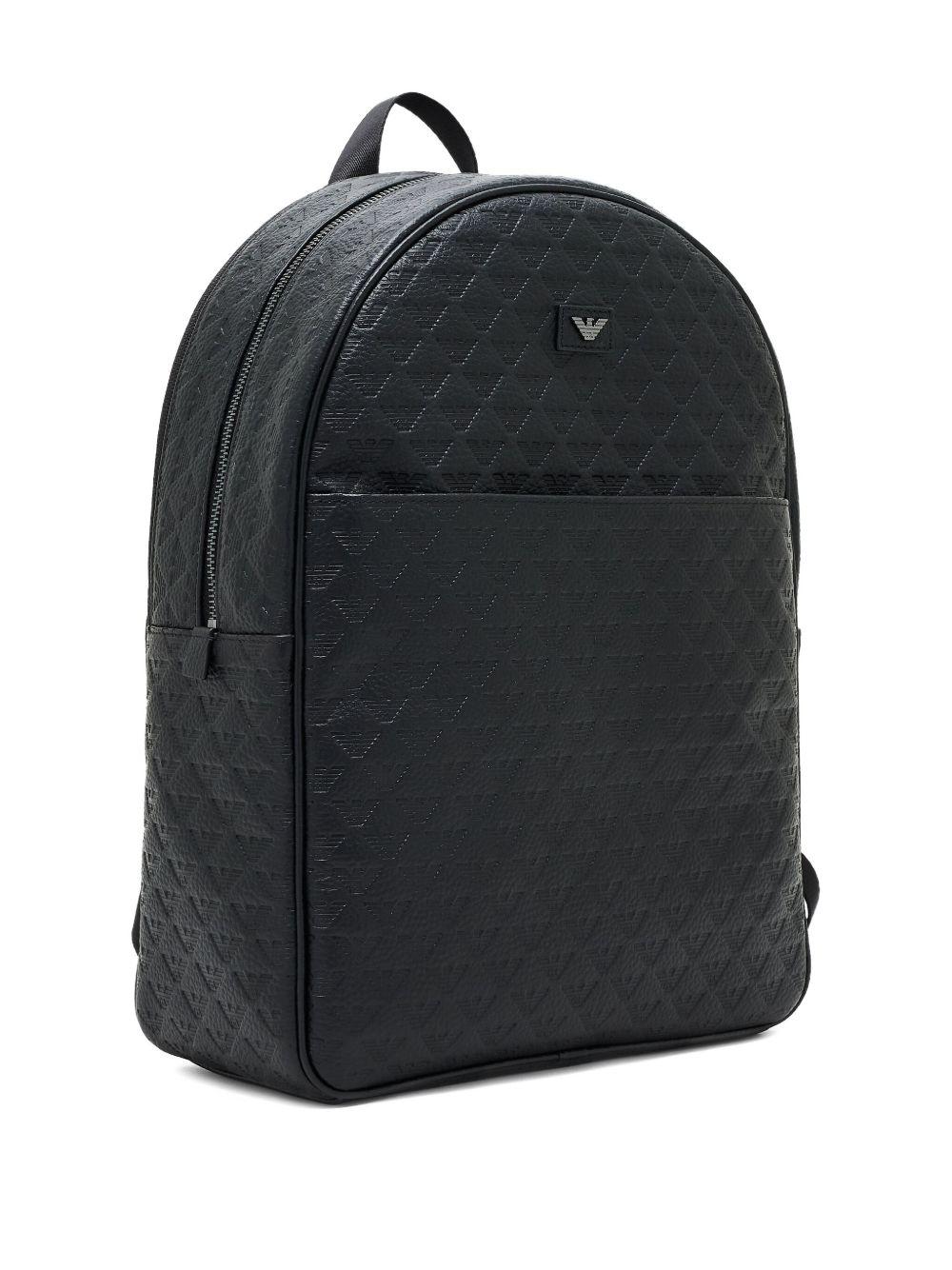 Zaino nero con logo in rilievo e chiusura con zip EM001678AF14774 UC001 EMPORIO ARMANI 