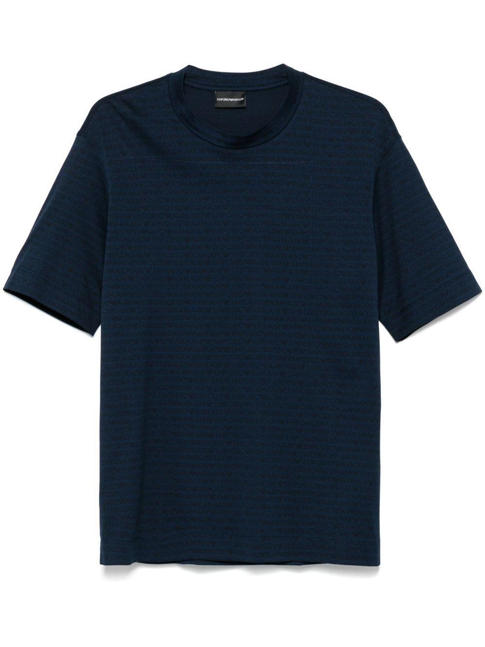 T-shirt blu logo all-over EM000787AF12916 FB224 EMPORIO ARMANI 