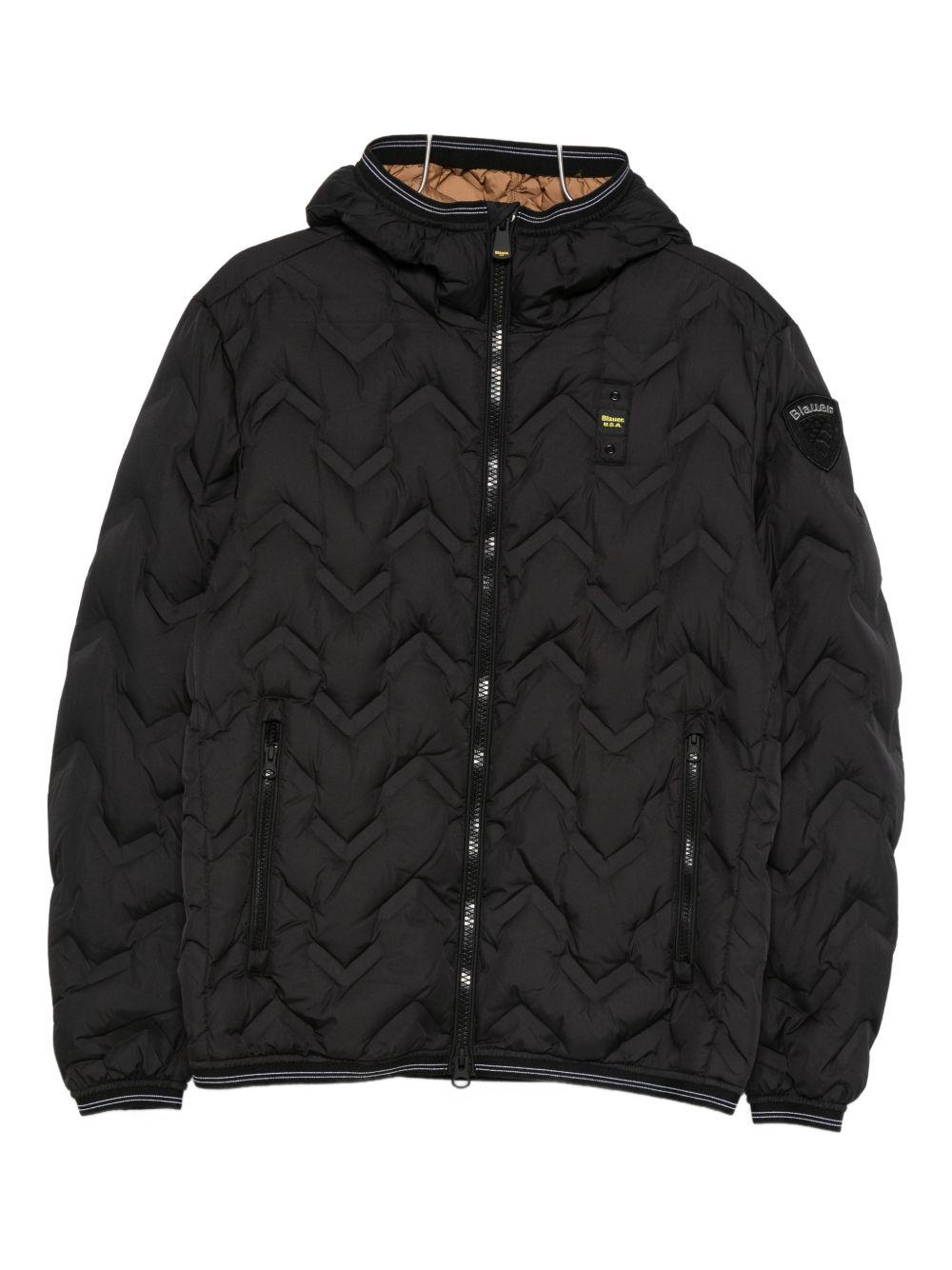 Giacca trapuntata nera con cappuccio 25WBLUC03233007308 999TB BLAUER 