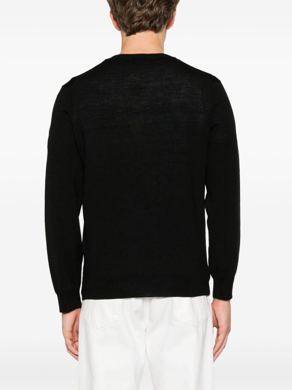 Maglione nero mini logo ricamo AH3221 031 LACOSTE 